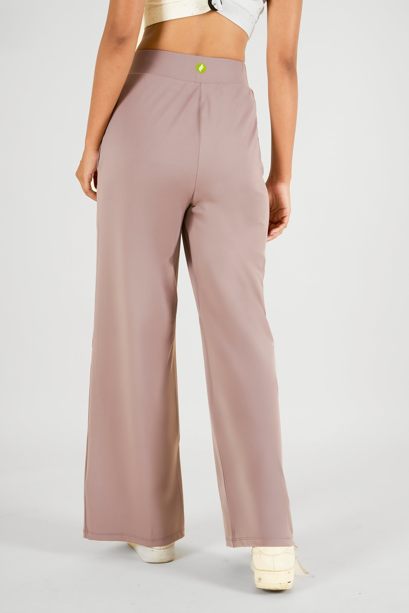 High waisted side slit flare pants with pockets