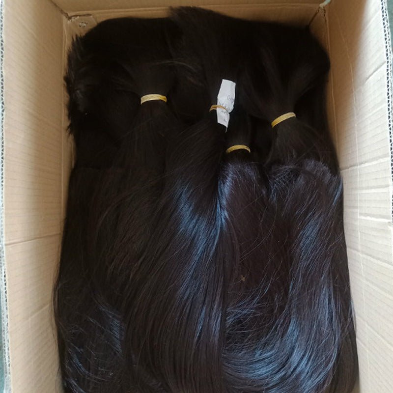 Fake sending spot matted fiberizable raw material high temperature wire uncovered processing hair black long straight hair wholesale