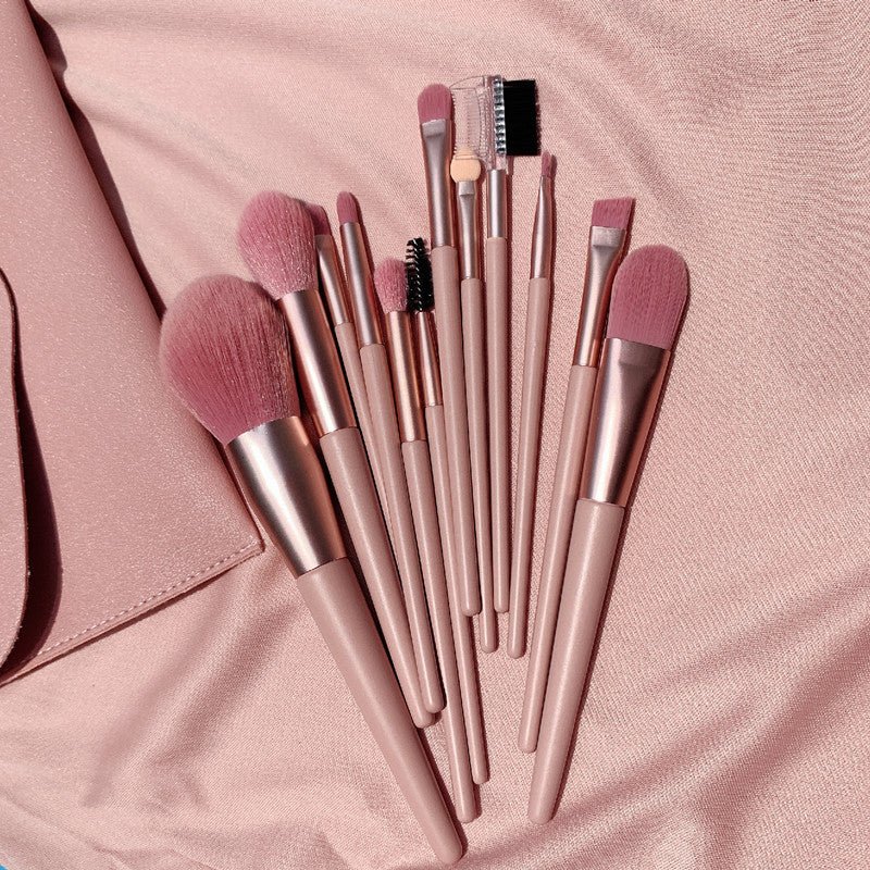 New 7 12 naked pink makeup brush set Nordic INS loose powder eye shadow brush beauty makeup tool spot