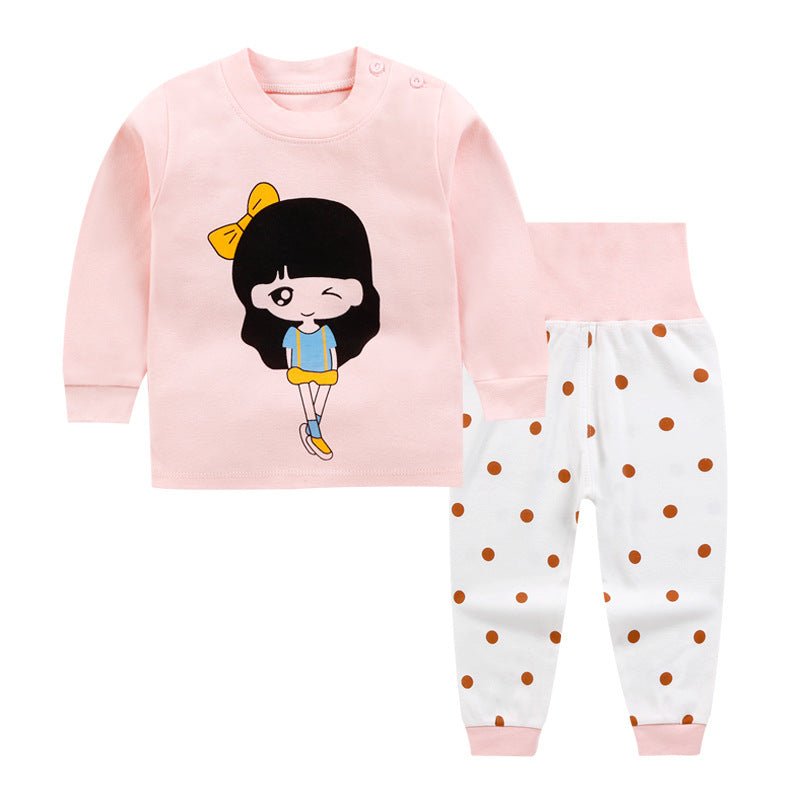 New boys and girls autumn suit children cotton autumn clothes autumn trousers underwear set home service baby clothing