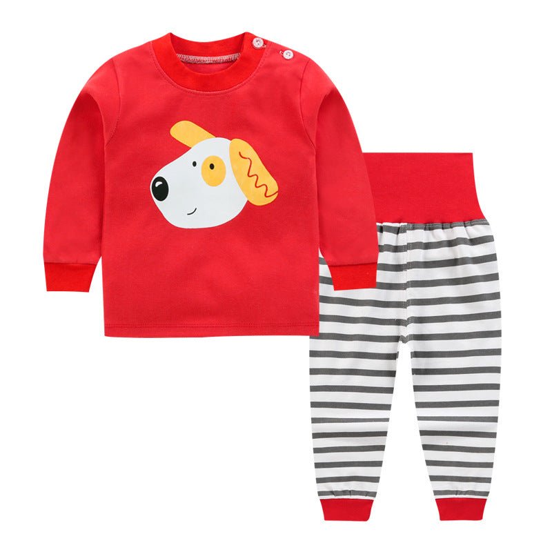 New boys and girls autumn suit children cotton autumn clothes autumn trousers underwear set home service baby clothing