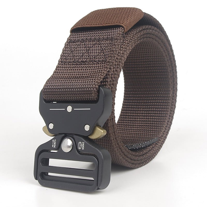 Manufacturers wholesale outdoor belts men to customize logo eye snake buckle imitation nylon canvas tactical belt