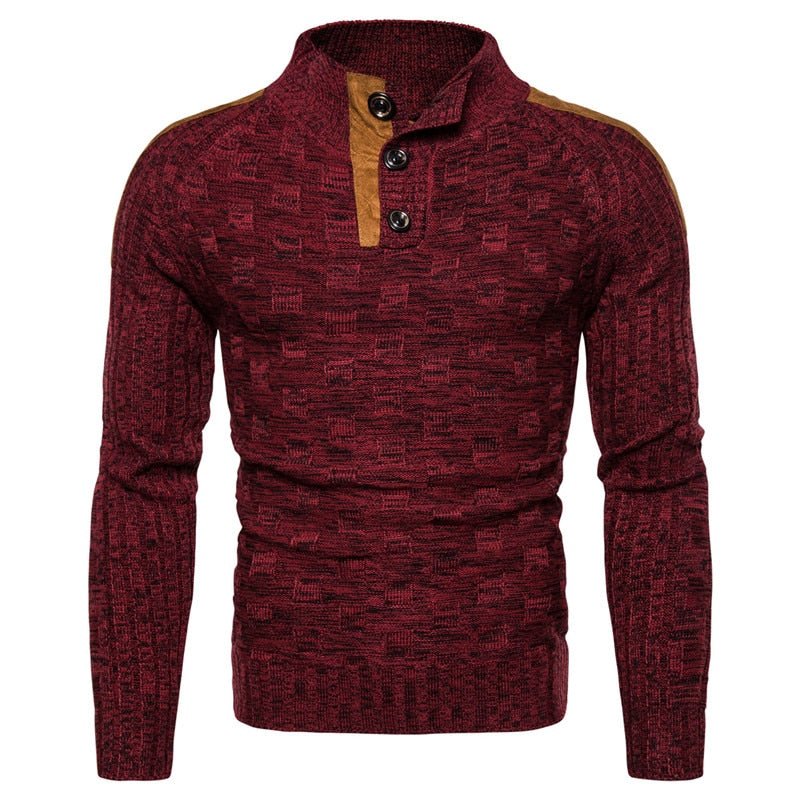 Men's Warm Pullover Sweaters with Buttons Oversized Knitted Pullovers Jumpers New Men Clothing