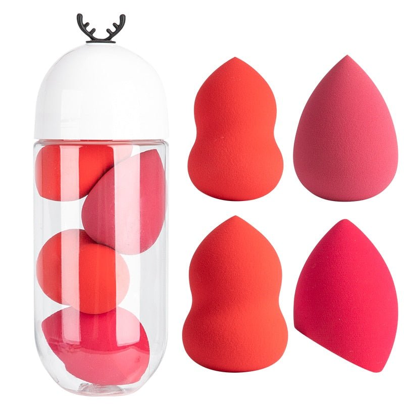 4pcs Makeup Blender Cosmetic Puff Makeup Sponge with Storage Box Foundation Powder Sponge Beauty Tool Women Make Up Accessories