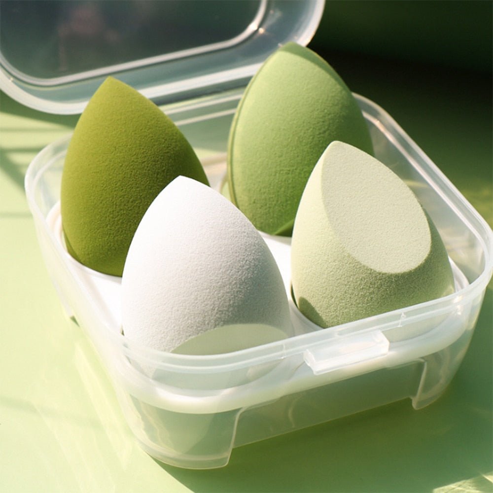 4pcs Makeup Blender Cosmetic Puff Makeup Sponge with Storage Box Foundation Powder Sponge Beauty Tool Women Make Up Accessories