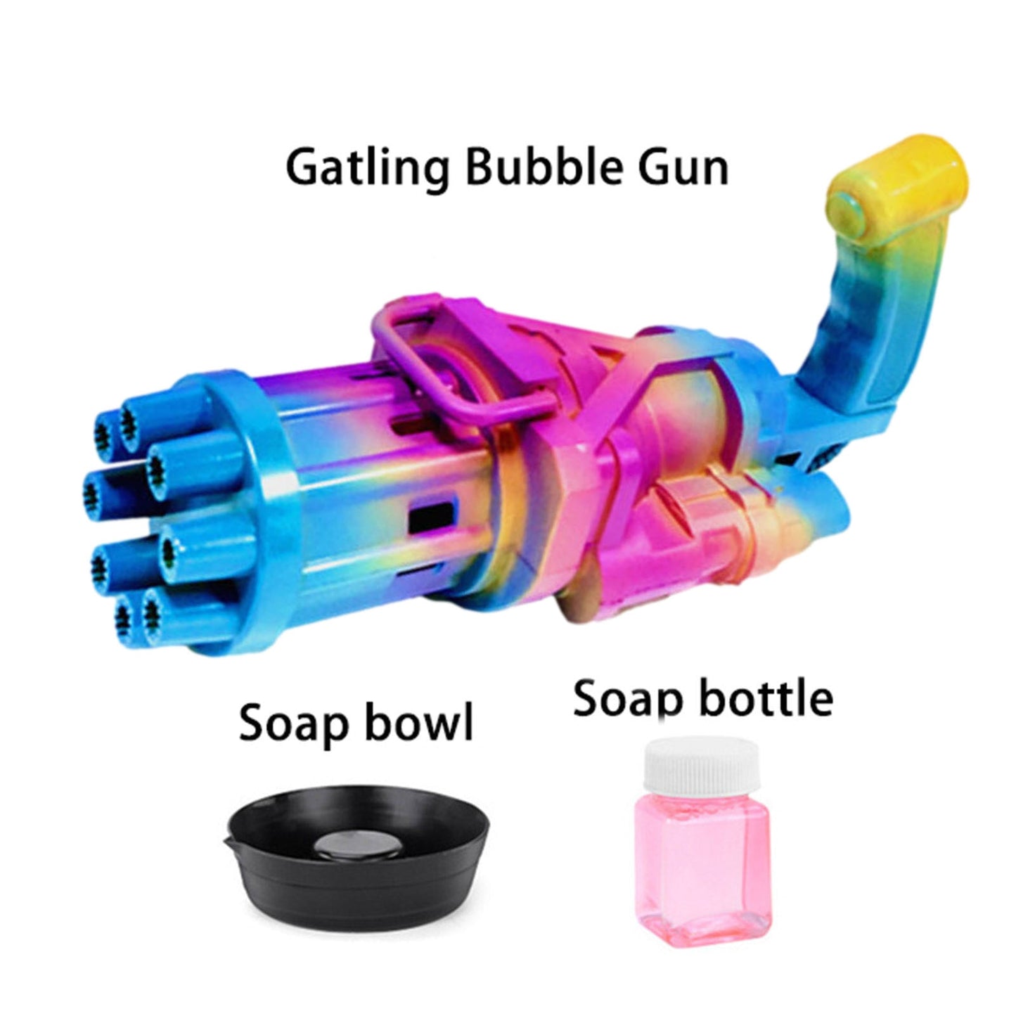 Electric Bubble Machine Black Gold Gold Gatling Bubble Gun Children Automatic Bubble Blowing Toy Gun Fan Combo Function