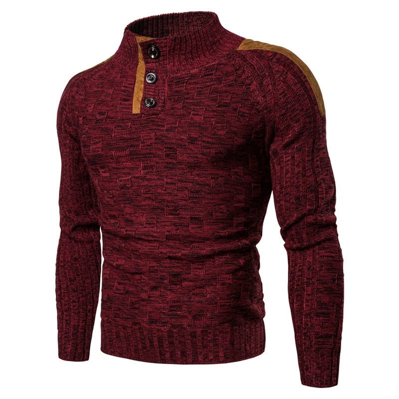 Men's Warm Pullover Sweaters with Buttons Oversized Knitted Pullovers Jumpers New Men Clothing