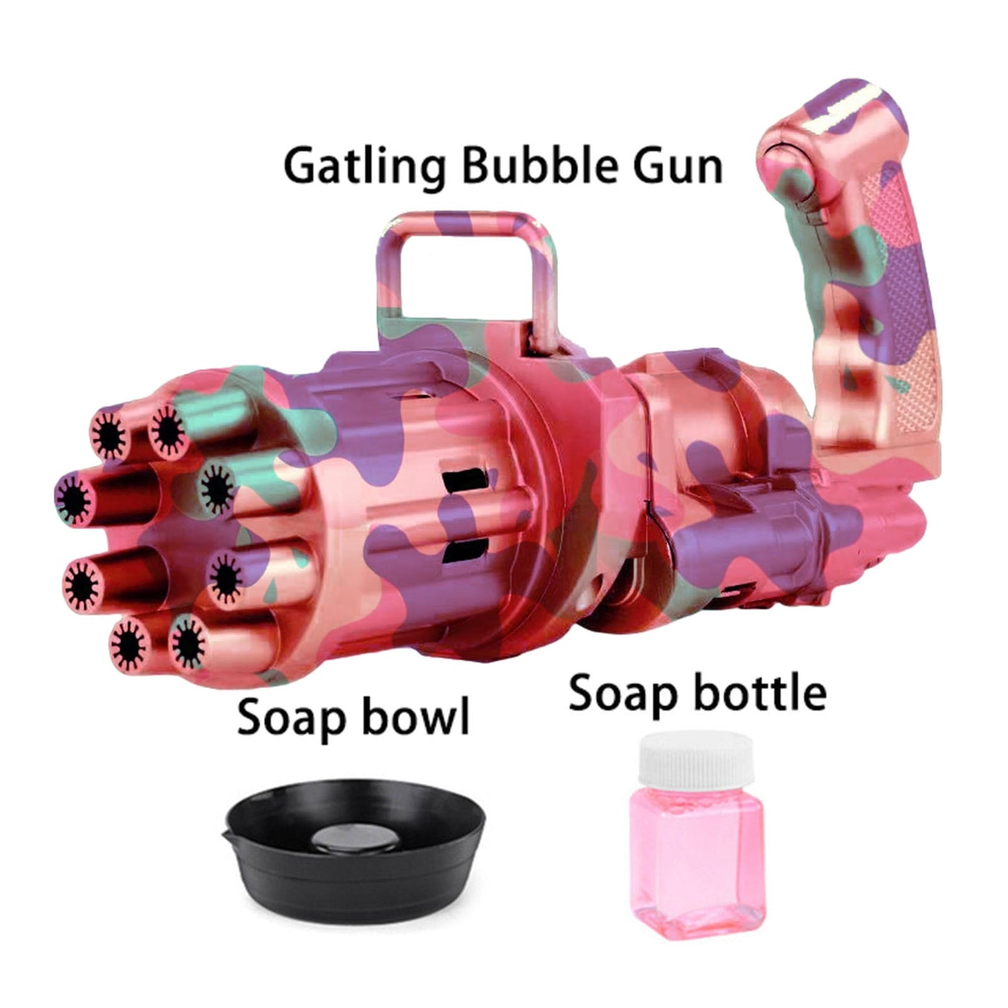 Electric Bubble Machine Black Gold Gold Gatling Bubble Gun Children Automatic Bubble Blowing Toy Gun Fan Combo Function