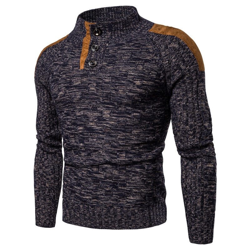 Men's Warm Pullover Sweaters with Buttons Oversized Knitted Pullovers Jumpers New Men Clothing