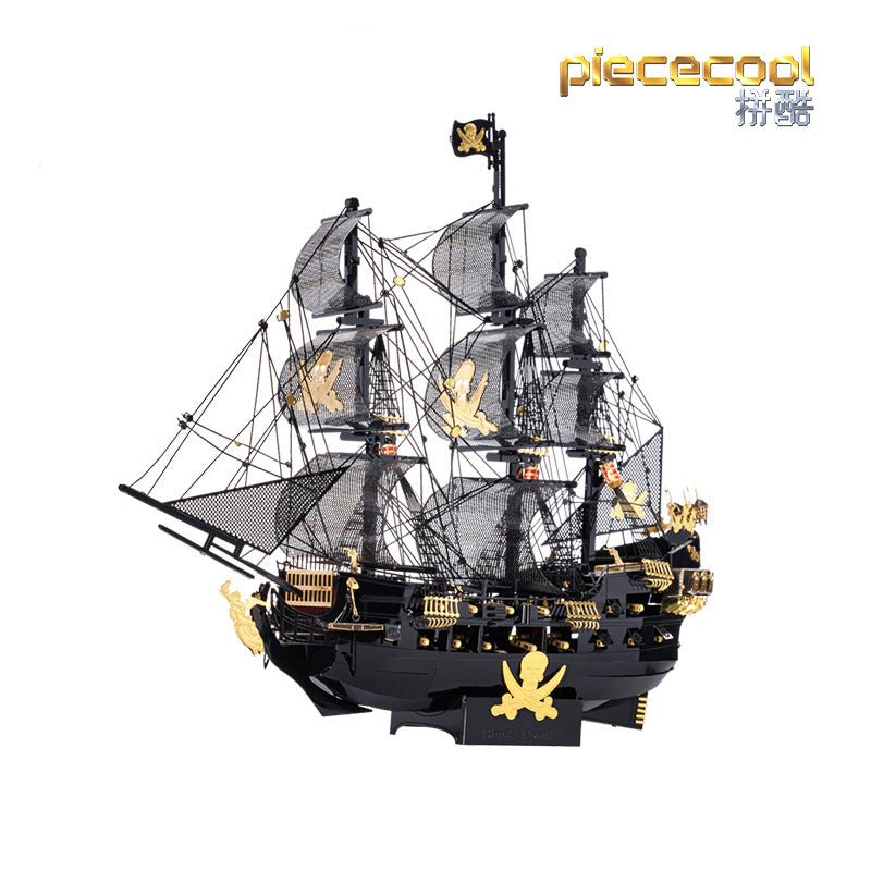 Puzzle cool metal puzzle black pearl pirate ship model assembled 3D three-dimensional handmade DIY adult decompression toy