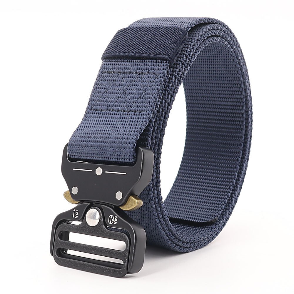 Manufacturers wholesale outdoor belts men to customize logo eye snake buckle imitation nylon canvas tactical belt