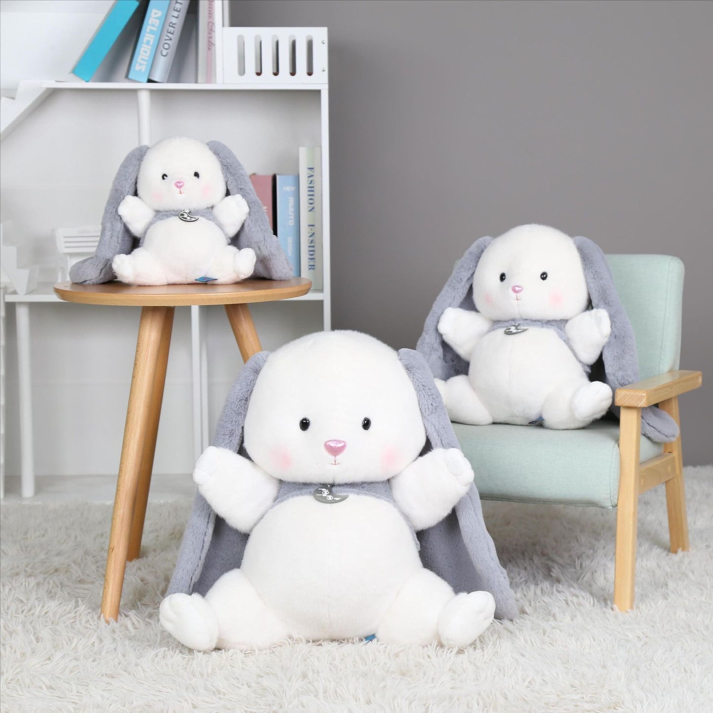 Rabbit Doll 2023 Magnetic Long-eared Jade Rabbit Pillow New Year Gift Cute Rag Doll Plush Toy Wholesale