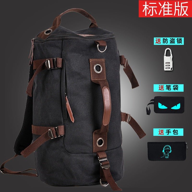 Korean version of the canvas shoulder bag men's trend student bags youth travel bag computer large capacity backpack