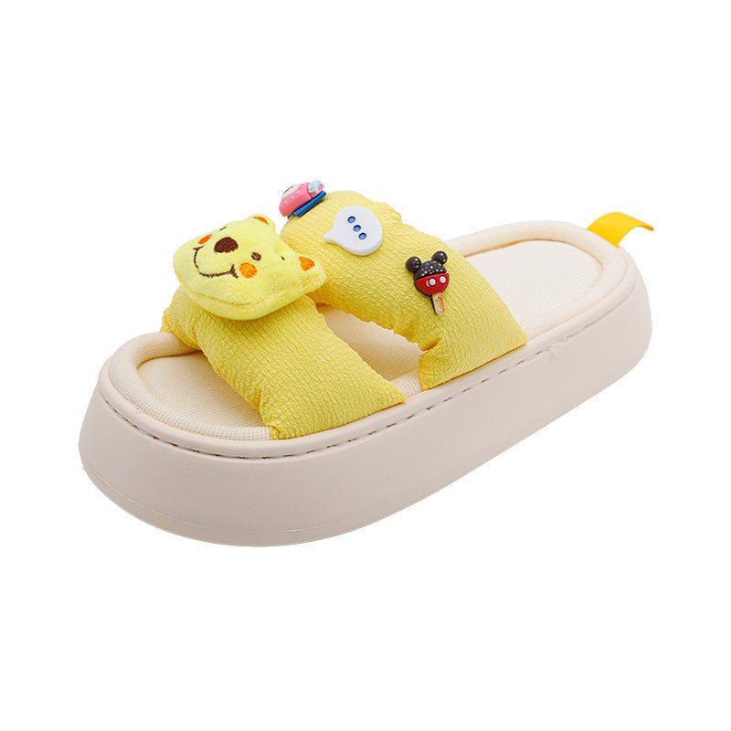 BL White Deer Shoes Home Cartoon Slippers 2022 New Family Dressing Double Three-dimensional Doll One Word Slippers Consignment