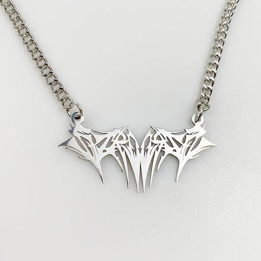 90s Cyber Goth Rock Metal Thorns Chains Necklace