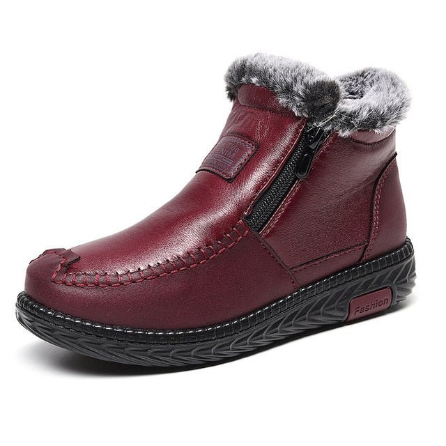 Snow Boots Women Shoes Warm Plush Fur Ankle Boots Winter Female Zipper Flat Casual Shoes 2021 Waterproof Ultralight Footwear|Ankle Boots|